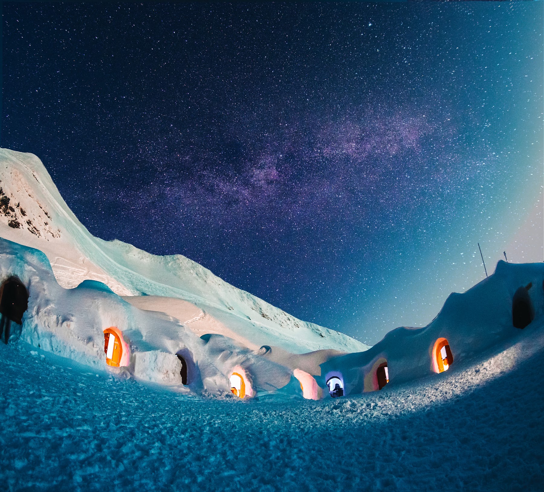Die Iglu Lodge unter dem Sternenhimmel